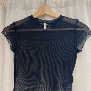 H&M Divided Black Mesh Top